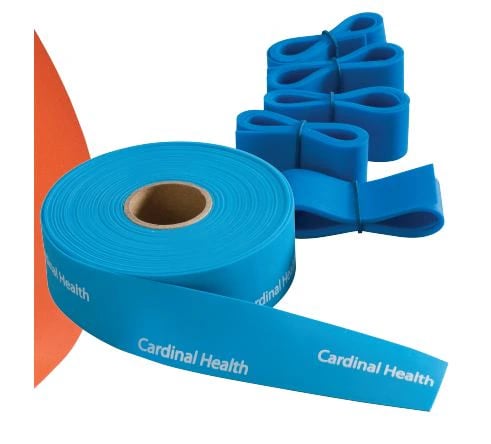 Cardinal Health Smooth Latex-Free Tourniquet, Polyisoprene, 18" x 1", Blue, Dispenser Box, 500/Case