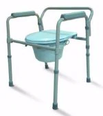 Cardinal Health Patient Commode, 300 lb Capacity, Fixed Arm, 10 Qt Pail