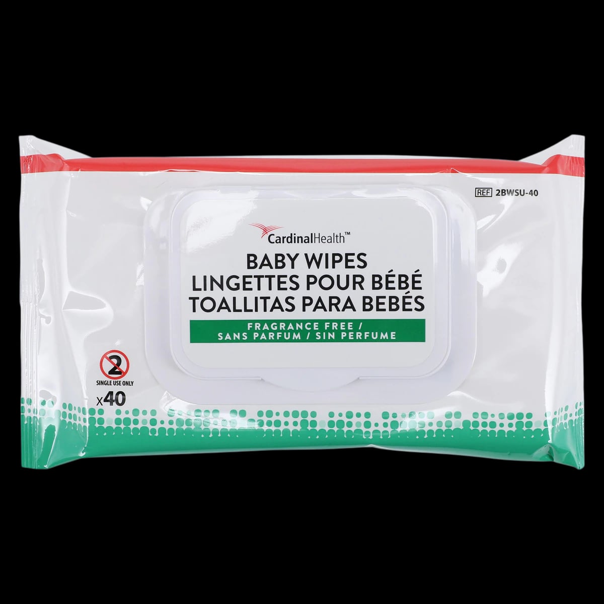 Cardinal Health Baby Wipes, Fragrance Free, Flip-Top Pack, 24/Case