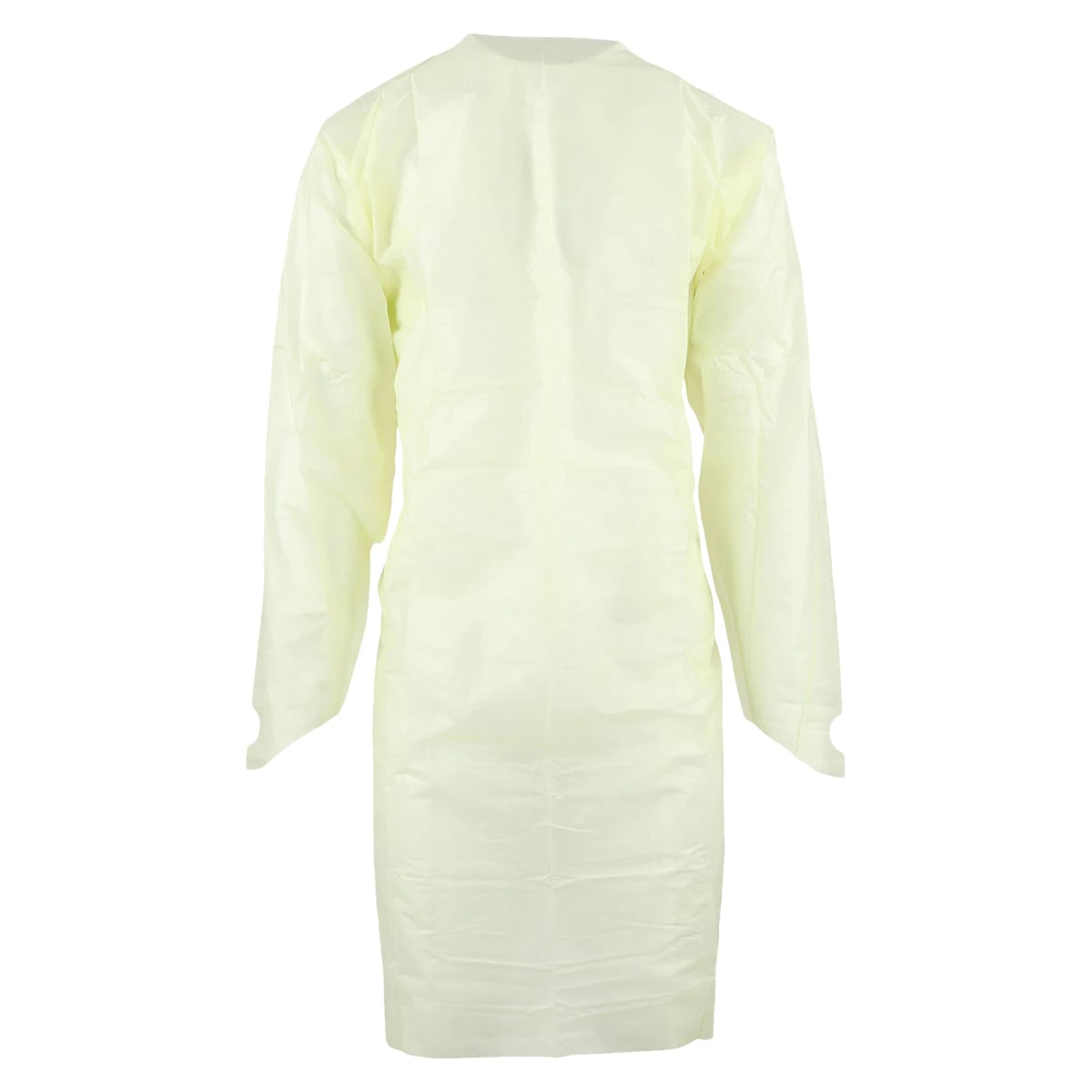 Cardinal Gown Iso SMS Overhead Yellow, Disposable Isolation, Adult Universal Size, Non-Sterile, Open Back, 25/Bag