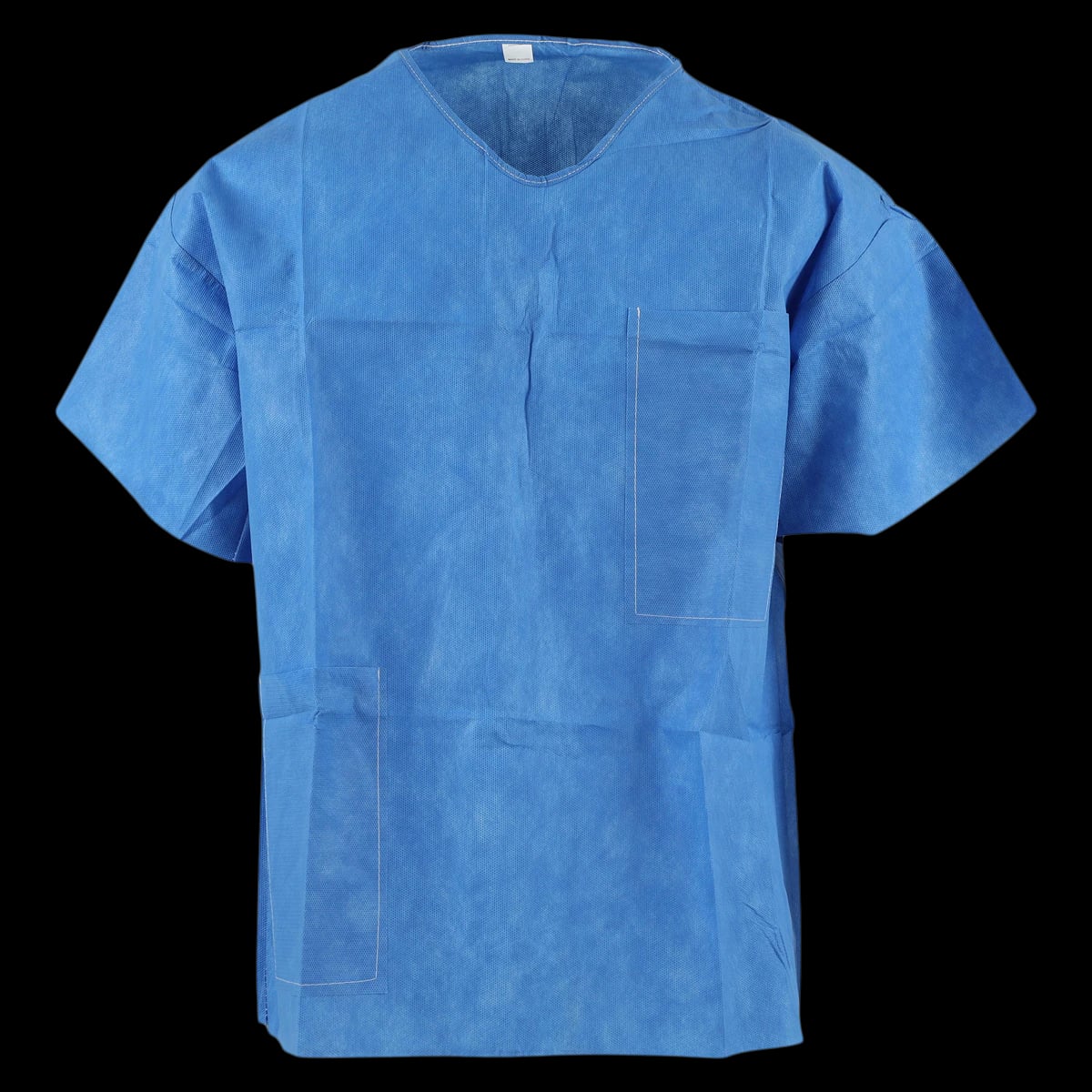 Cardinal Health SMS Unisex Scrub Shirt, Medium, Blue, Short Sleeve V-Neck, 60/Case