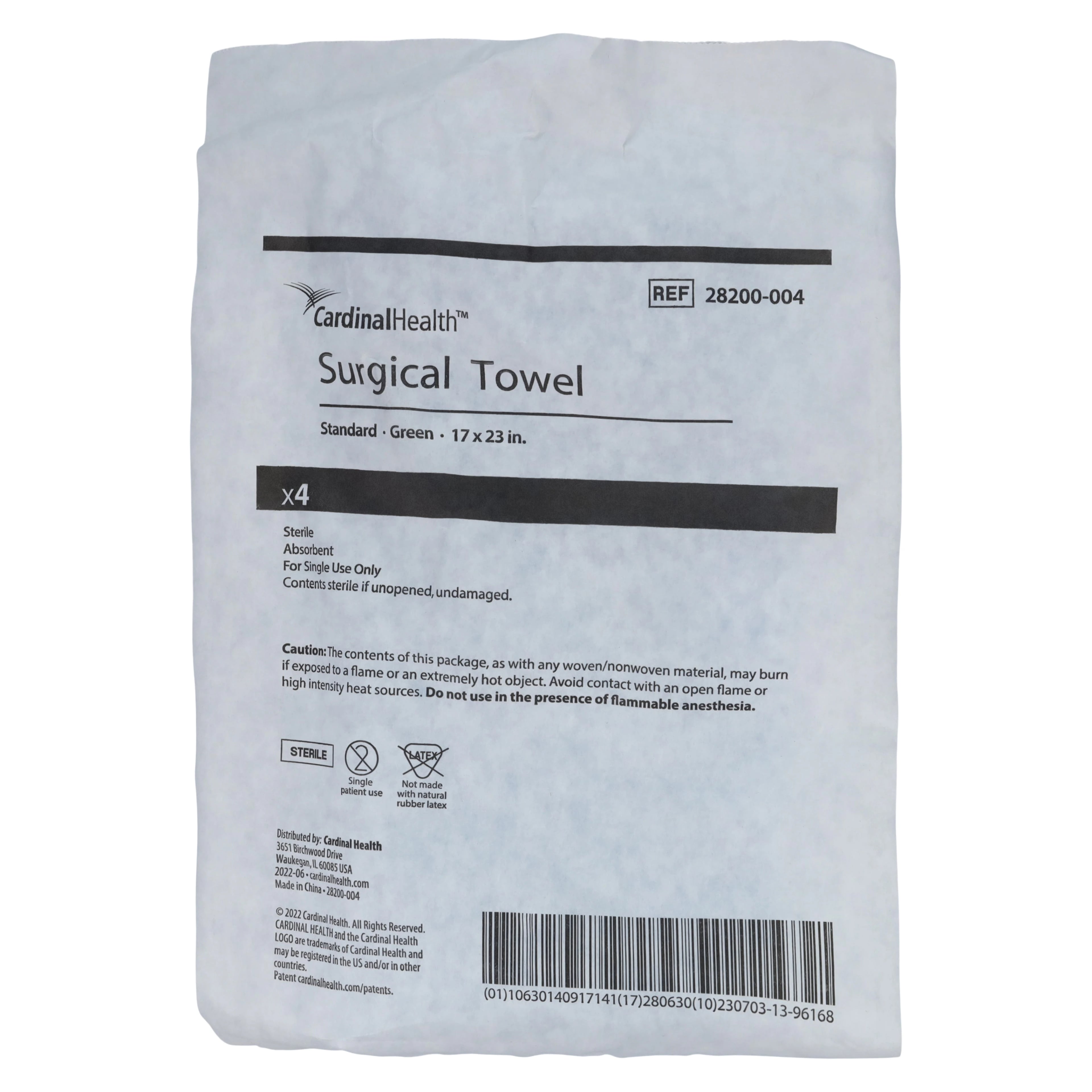 Cardinal Health Sterile OR Towel, Green, Disposable
