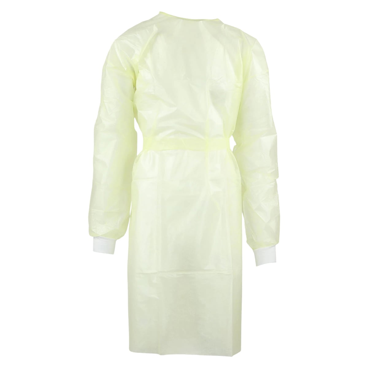 Cardinal Gwn Iso Polycoated Full Back Isolation Gown, Polypropylene Coated, Adult X-Large, Yellow, 10/Bag