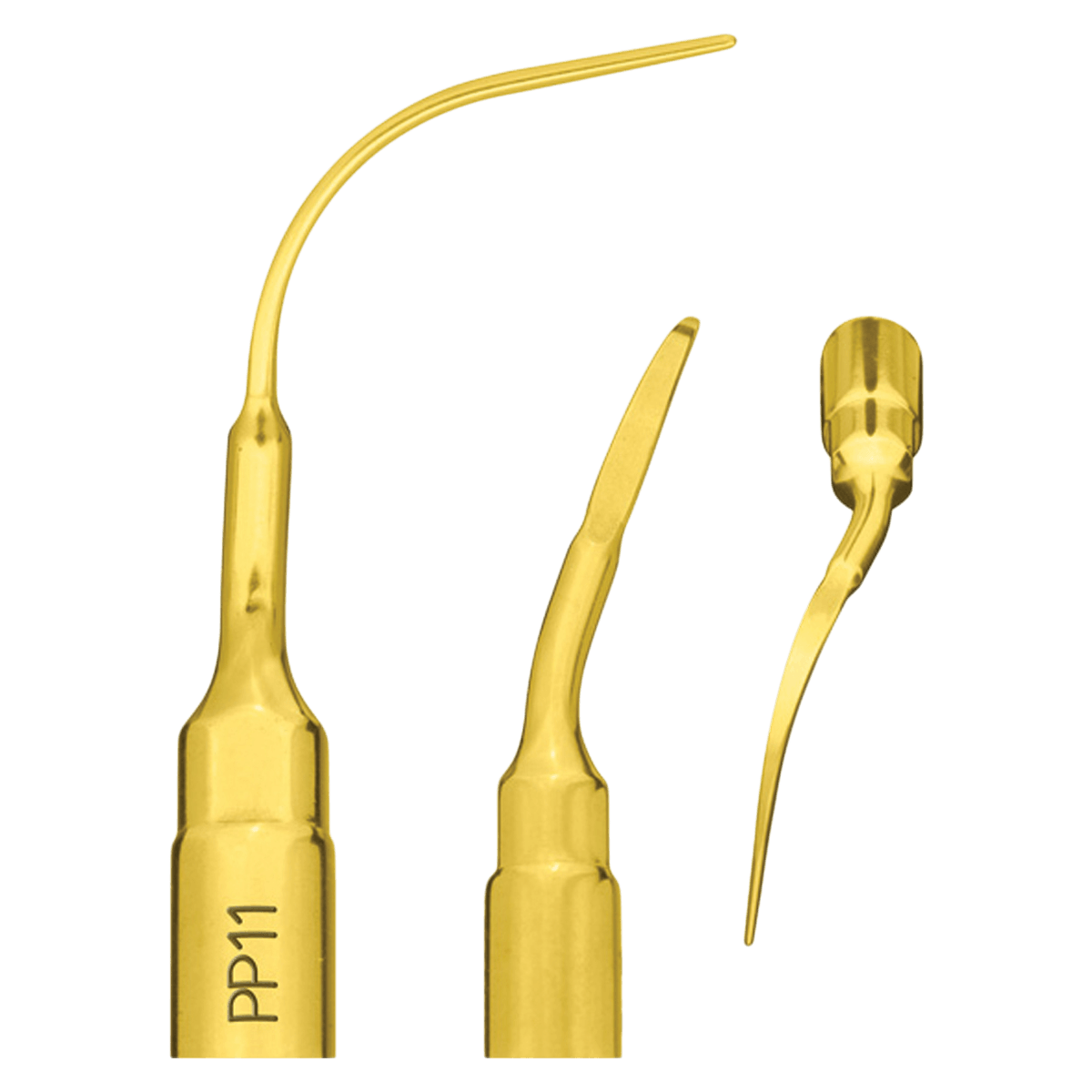 Mectron PP11 Piezo Insert, Right Angled, Perio Anatomic, Titanium Nitride Coated, 03180007