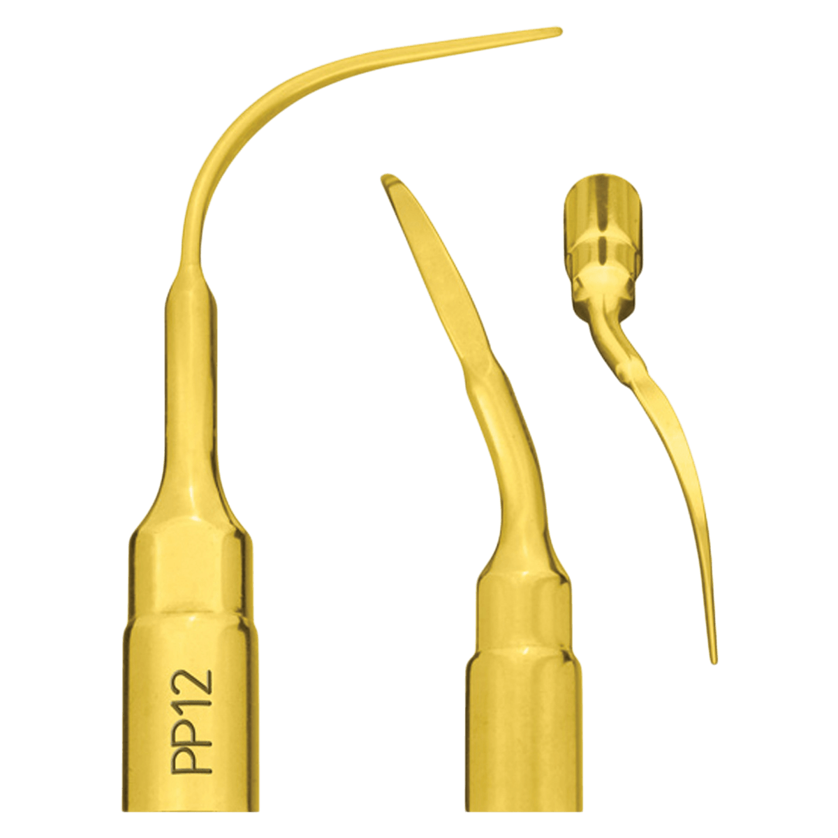 Mectron PP12 Piezo Insert, Left Angled, Perio Anatomic, Titanium Nitride Coated, 03180008