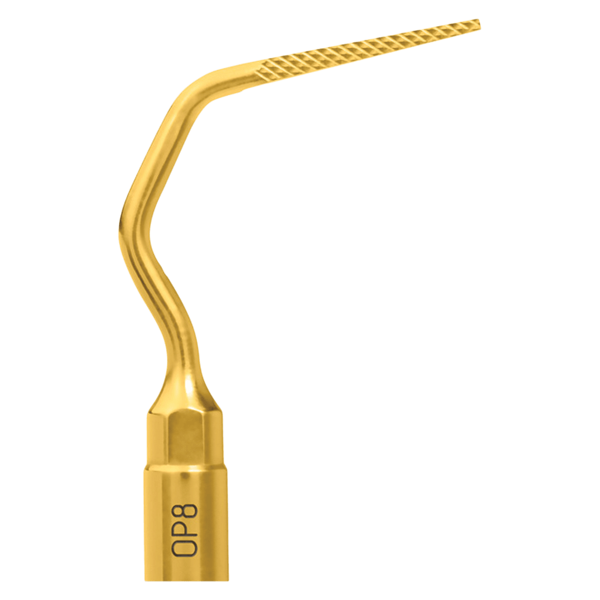Mectron Piezosurgery OP8 Piezo Insert, Crown Lengthening/Perio File, Titanium Nitride Coated, Ref 03380008