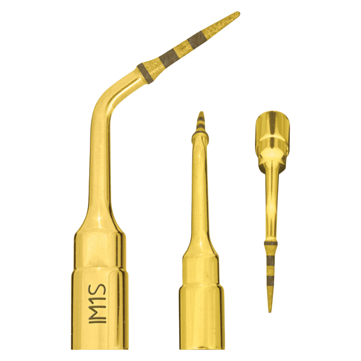Mectron Piezo Tip IM1S Bone Perforation, Titanium Nitride Coated, Diamond Grain 30µm, Depth Markings