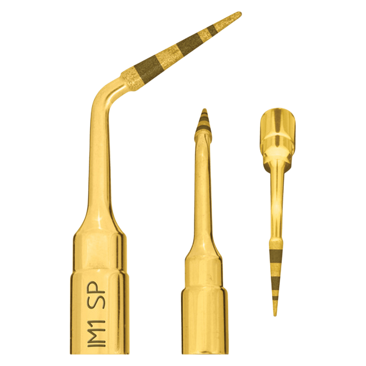 Mectron Piezo Tip IM1-SP Bone Perforation, Titanium Nitride Coated, Diamond Grain 30µm, Depth Markers