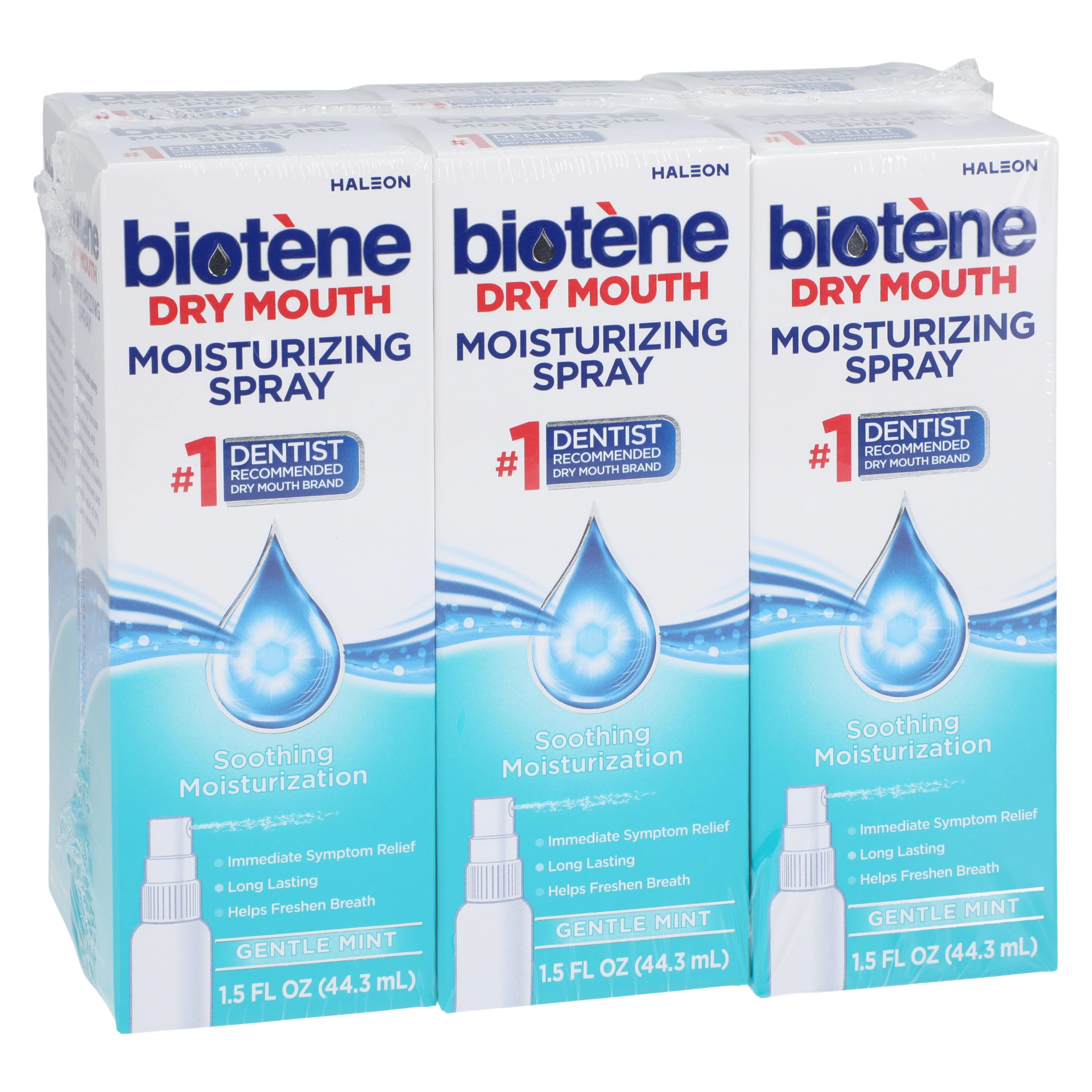 Biotene Moisturizing Spray, Alcohol-Free, Mild Mint, 1.5 oz, Pack of 6