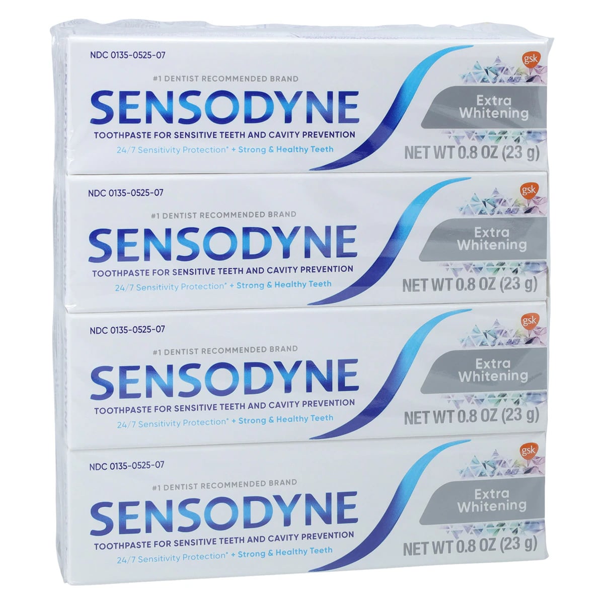 Sensodyne Extra Whitening Toothpaste, Trial Size 0.8 oz, Mint, 36/Box