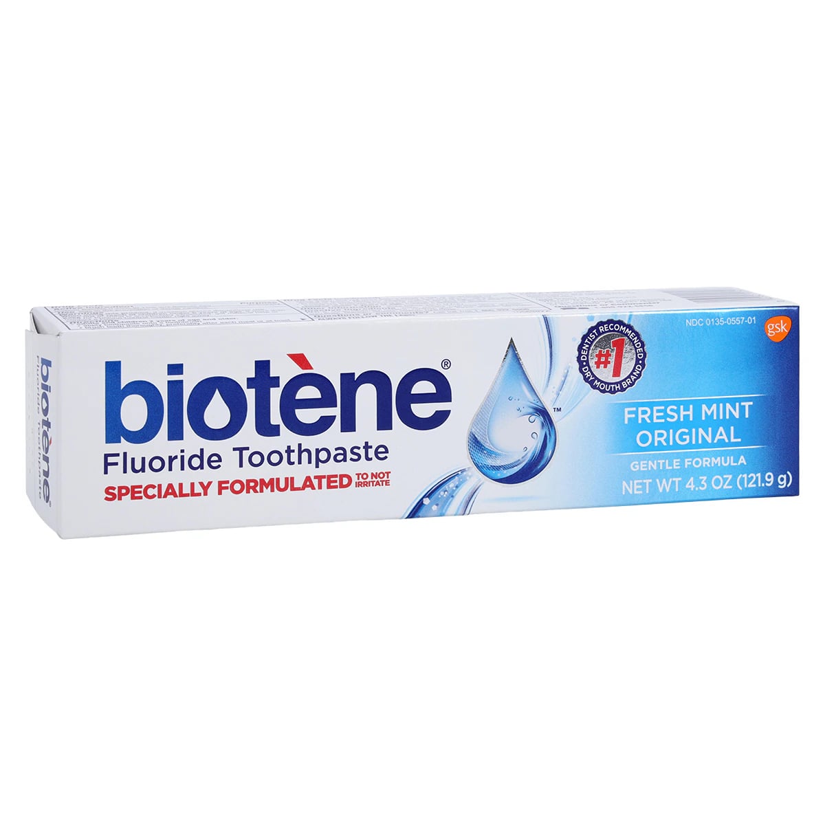 Biotene Fresh Mint Fluoride Toothpaste, 4.3 oz Tube, Case of 12