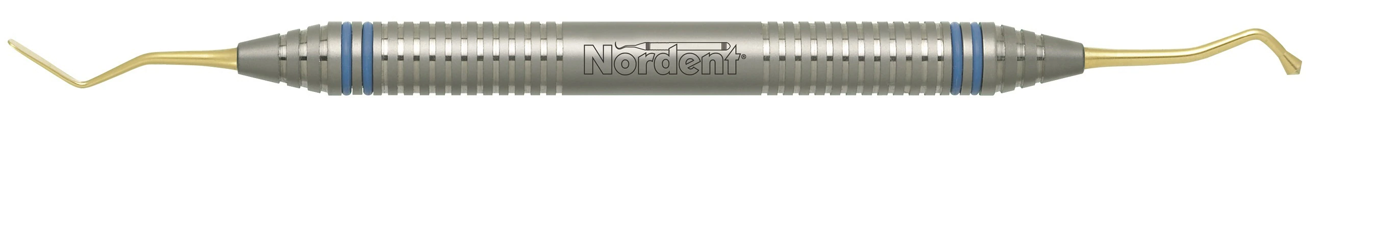 Nordent Composite Placement Instrument #22, Paddle/Acorn, Titanium Nitride Coated, DuraLite ColorRings Handle, Double End