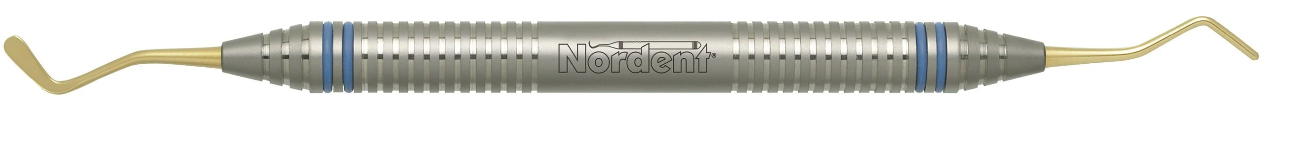 Nordent Composite Placement Instrument #21T, Paddle/Condenser, Titanium Nitride Coated, DuraLite ColorRings Handle, Double End