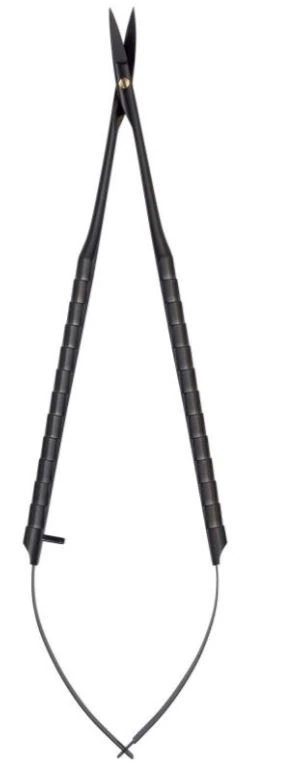 Hu-Friedy Black Line Castro Microsurgical Scissors, Super-Cut, Curved, 7" (16.5 cm), 1 Each