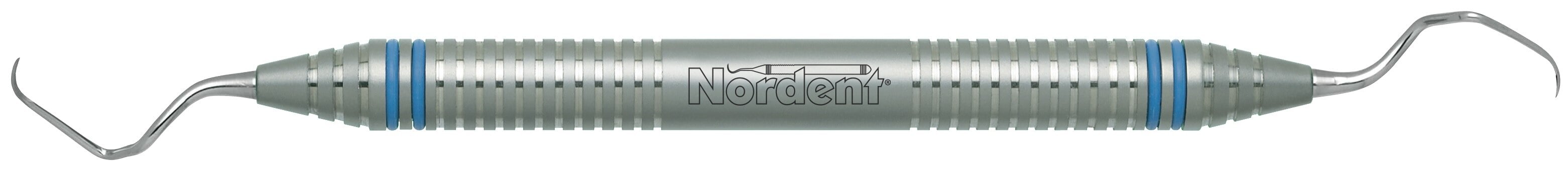 Nordent Classic TruGracey Curette, Double-Ended #17-18 Long Reach, DuraLite ColorRings Handle, US 440A Stainless Steel, 1 Each