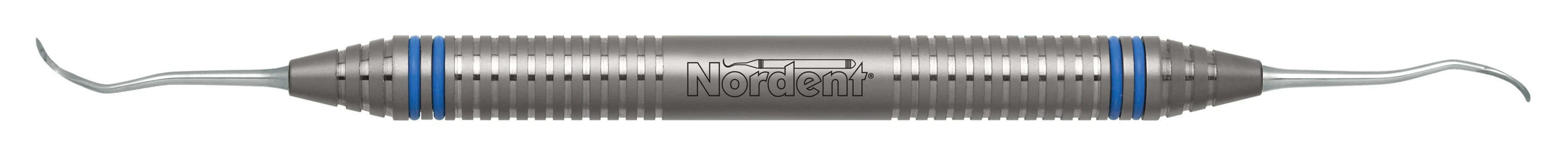 Nordent Sickle Scaler #204SD, Distal, Posterior, Double-End, DuraLite ColorRings Handle, Stainless Steel, 1/Pkg