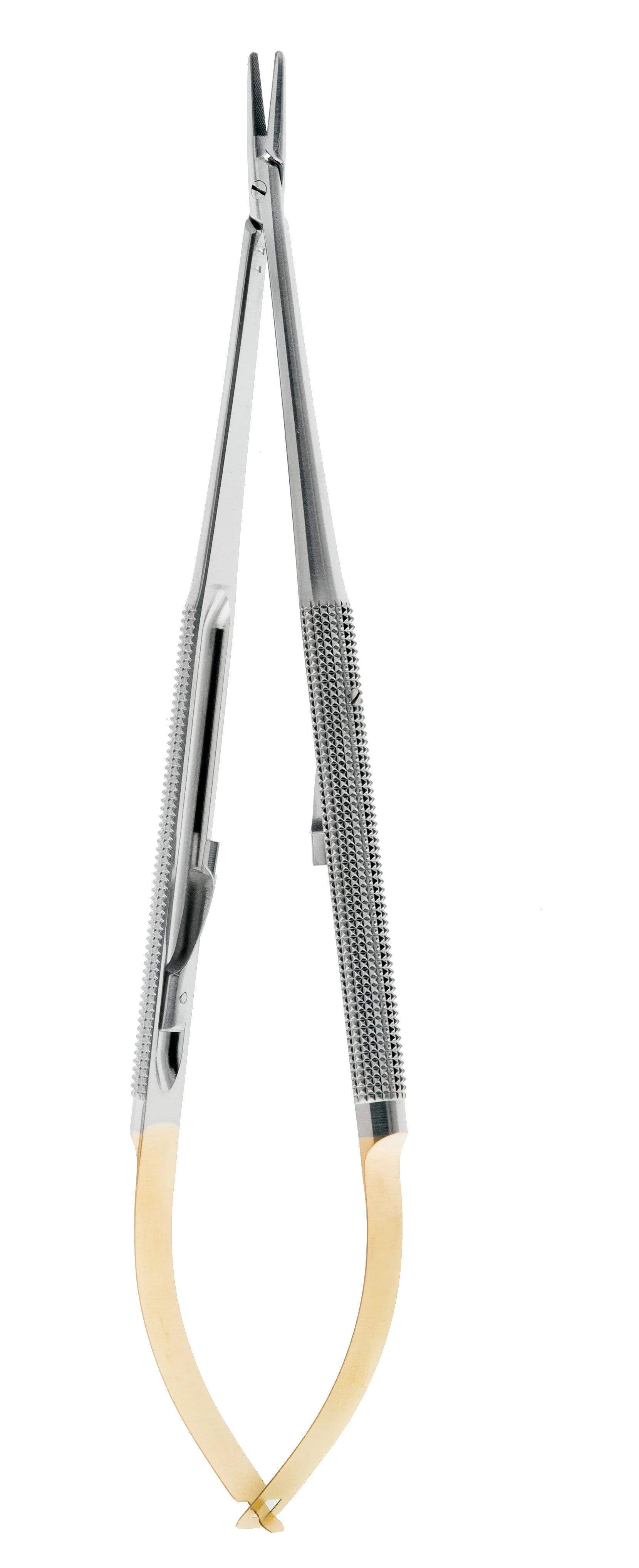 Nordent Castroviejo Needle Holder, Carbide Beaks, Straight, 180mm (7"), Round European Handle, #5333