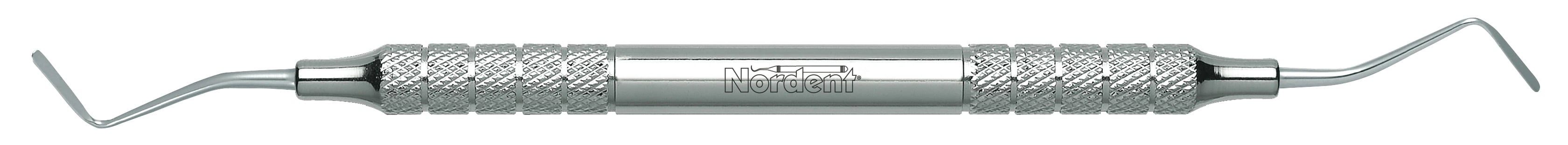Nordent Gingival Cord Packer, Double End Serrated, 45 Degree Offset Blades, Straight Medium Round Handle, #N113