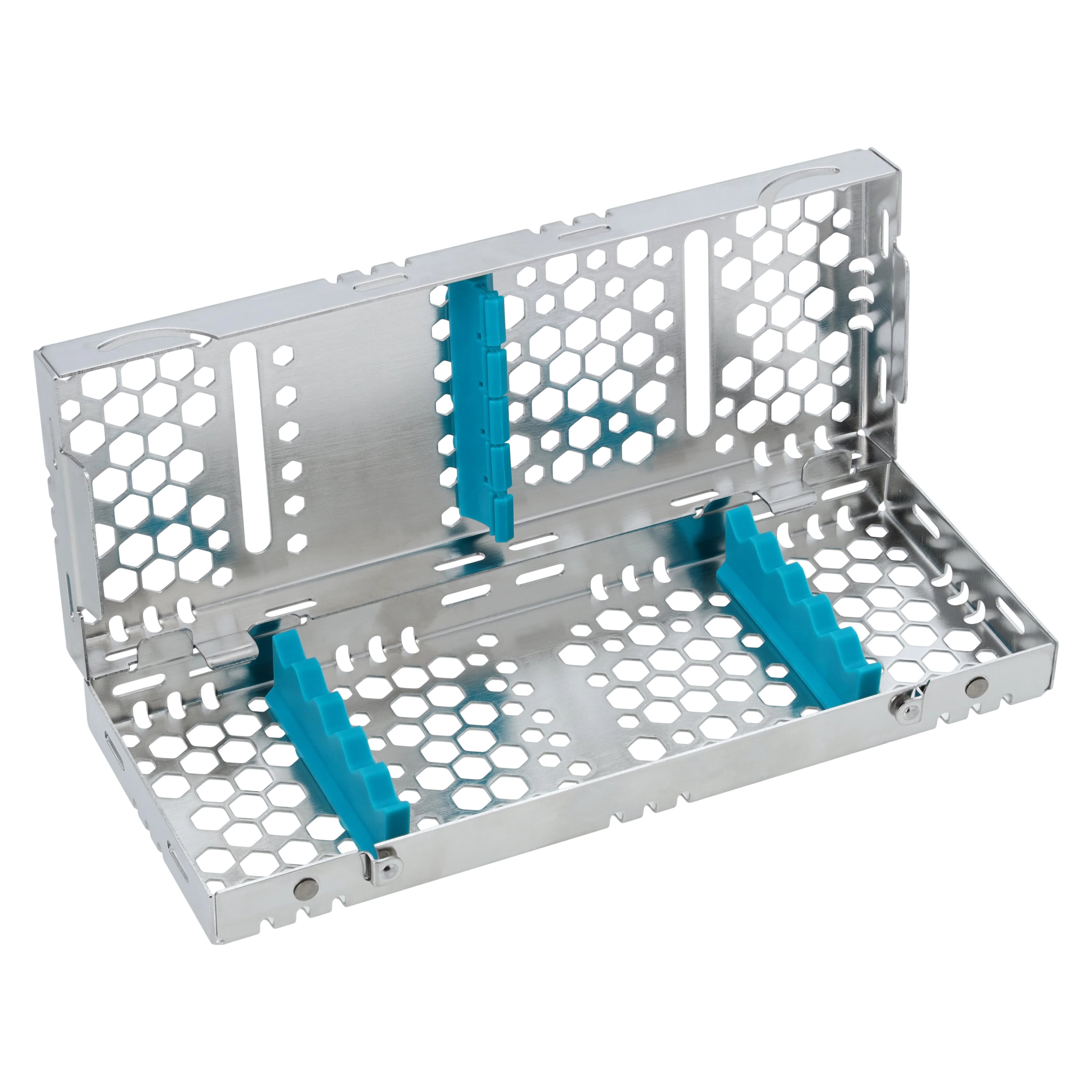 Nordent Sterilization Cassette, Single-Sided Small, 5 Instruments, Teal, Stainless Steel, 3" W x 8" L x 1.25" H, CH1-5N2