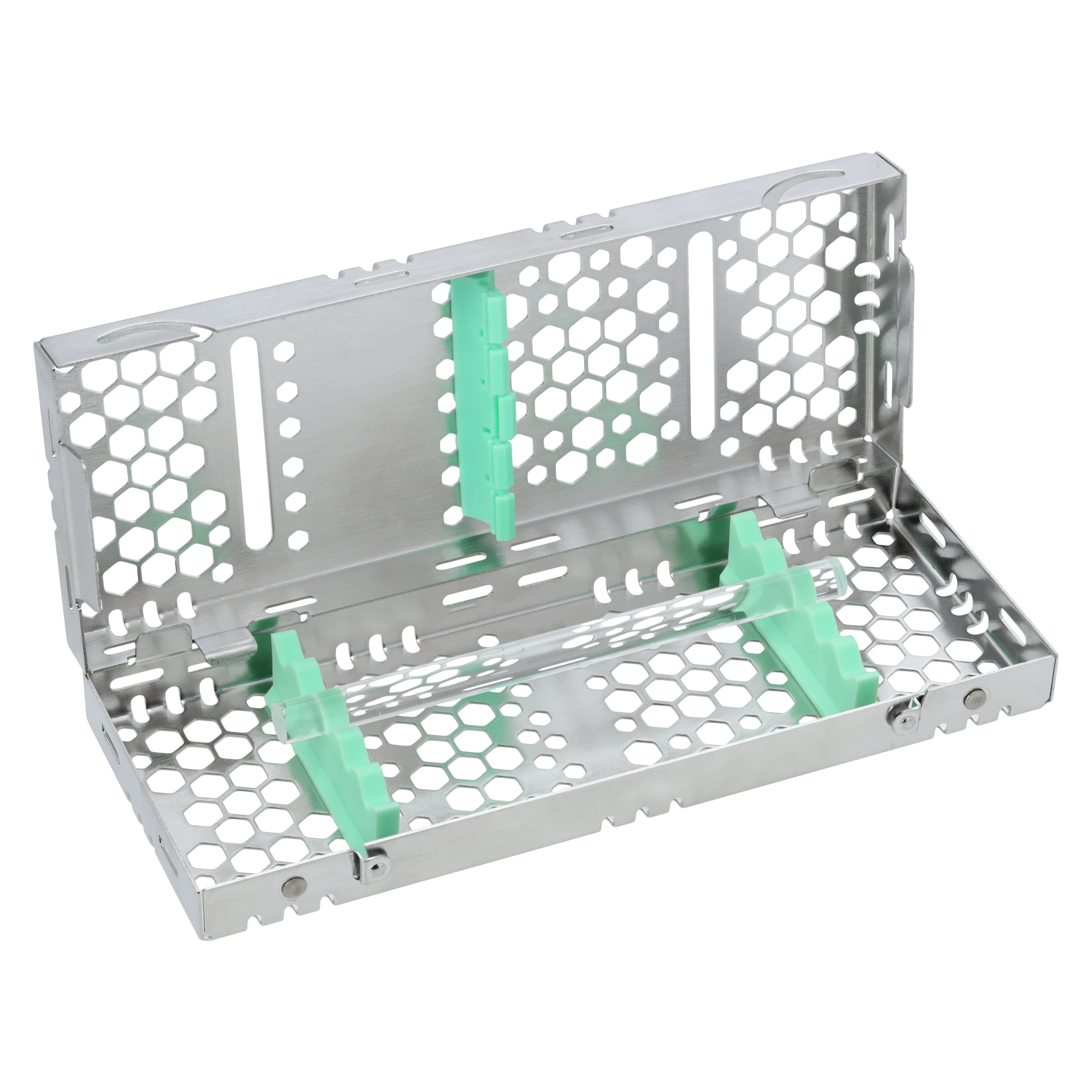 Nordent Sterilization Cassette, Single-Sided Small, 5 Instruments, Light Green, Stainless Steel, 3" W x 8" L x 1.25" H, CH1-5N5