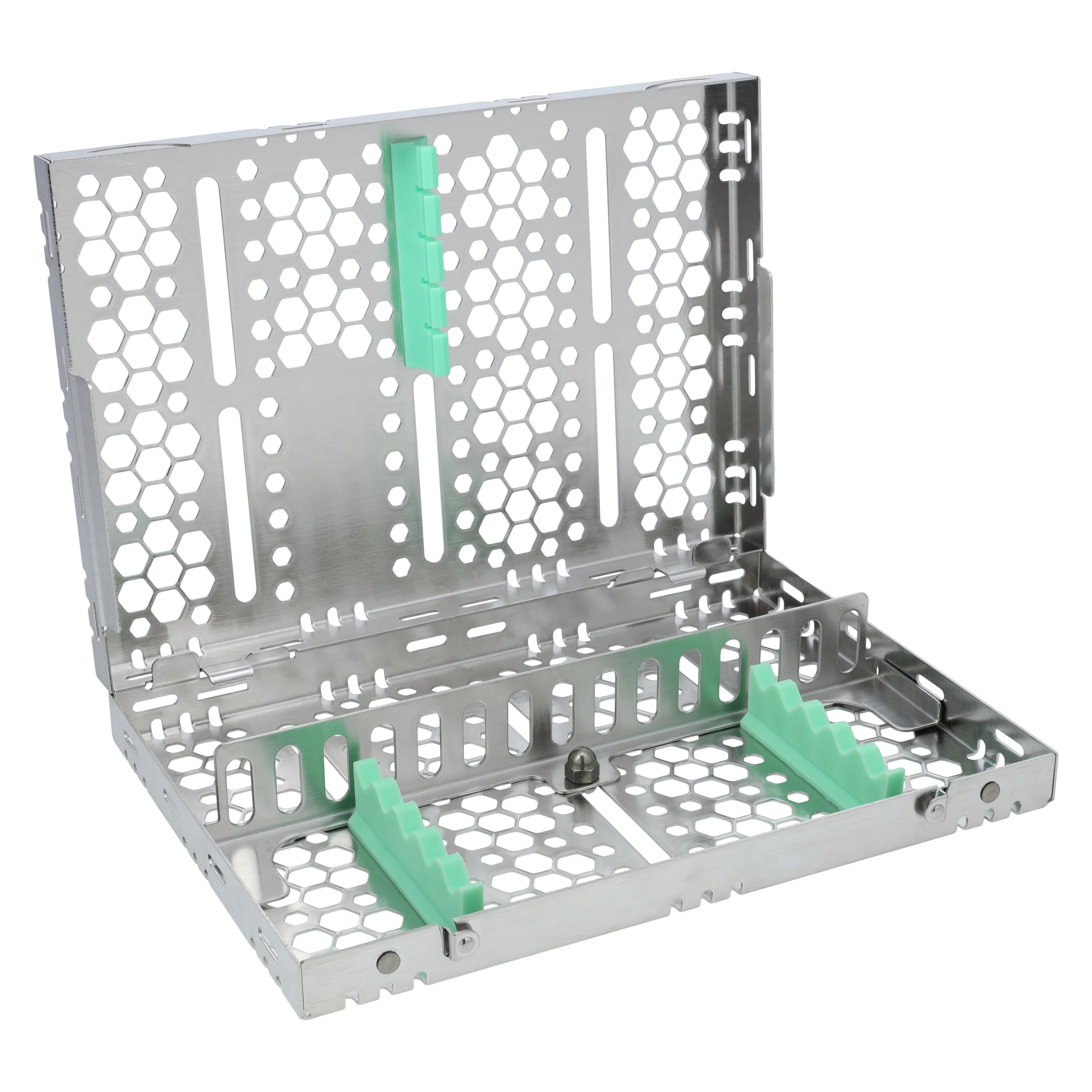 Nordent Cassette Single Sided Medium 5 Instrument, Light Green, Stainless Steel, 5.5 in x 8 in x 1.25 in