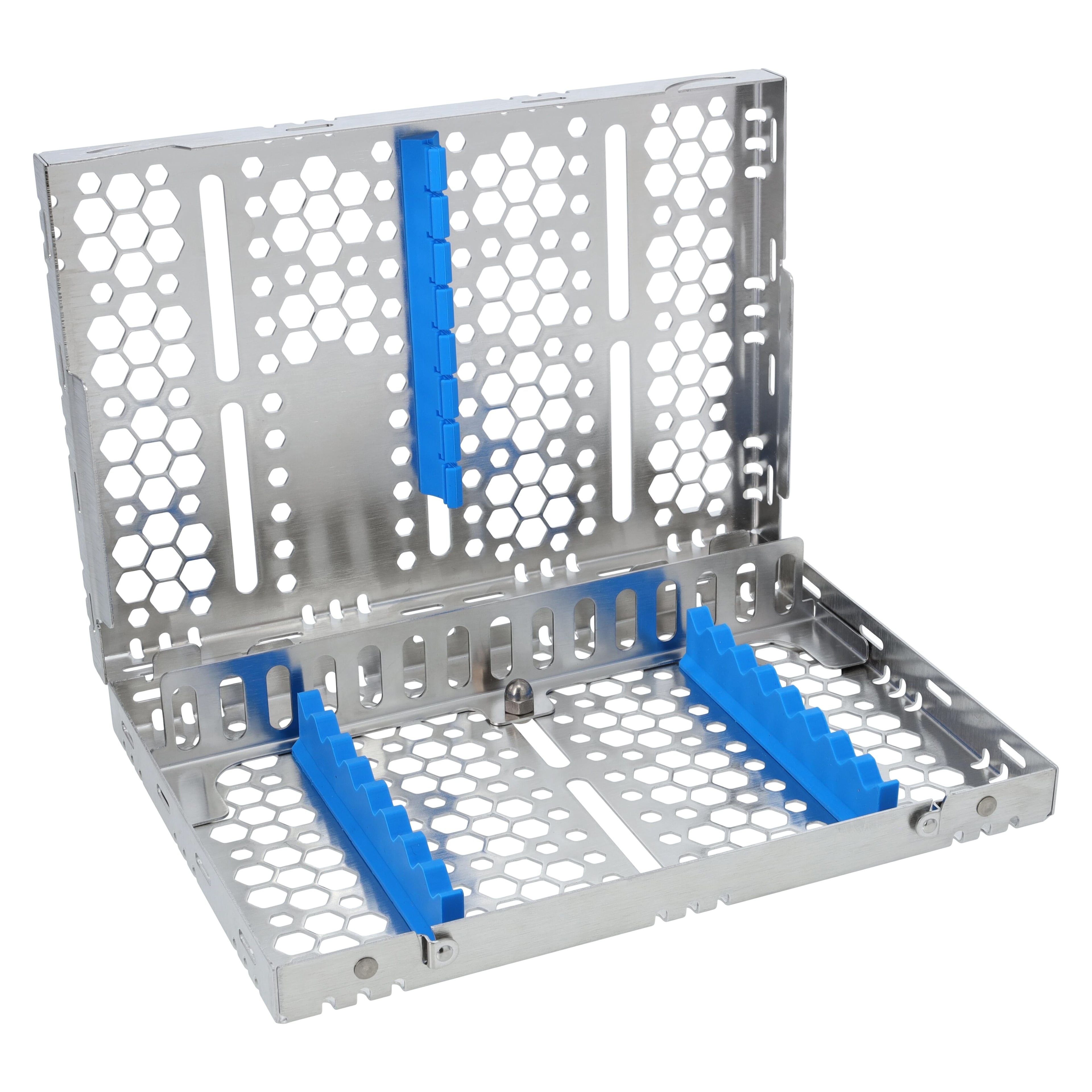 Nordent Cassette Single Sided Medium 8 Instruments with Divider, Blue, Stainless Steel, CH2-8D1