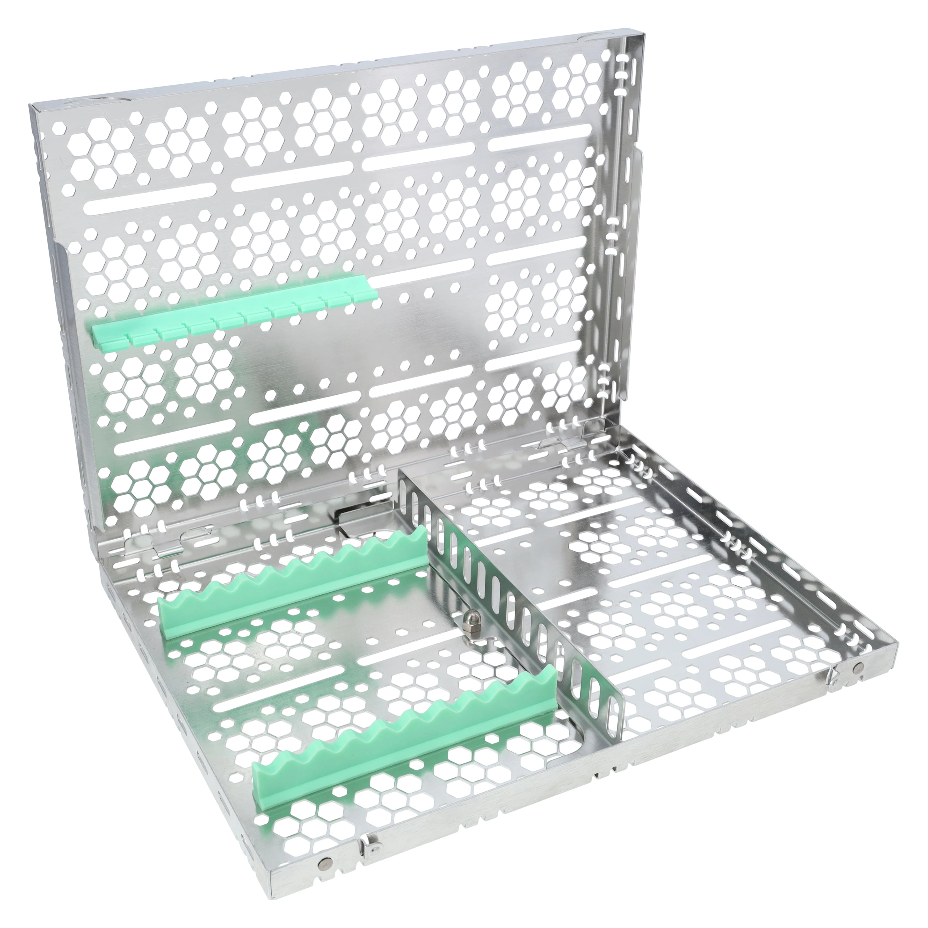 Nordent Cassette Single Sided Large Stainless Steel 10 Instruments with Divider, Light Green, 8 x 11 x 1.25 in, CH3-10D5