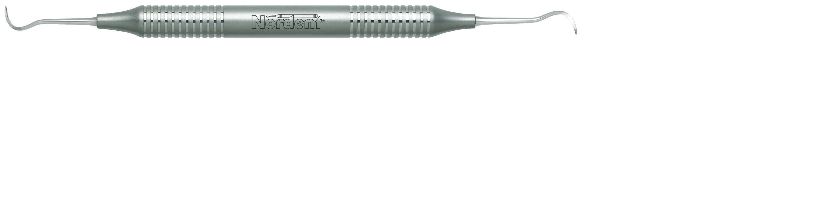 Nordent R138 Universal Sickle Scaler, Double End, Offset NMJ Tips, DuraLite Round Handle, Stainless Steel, 1 Each
