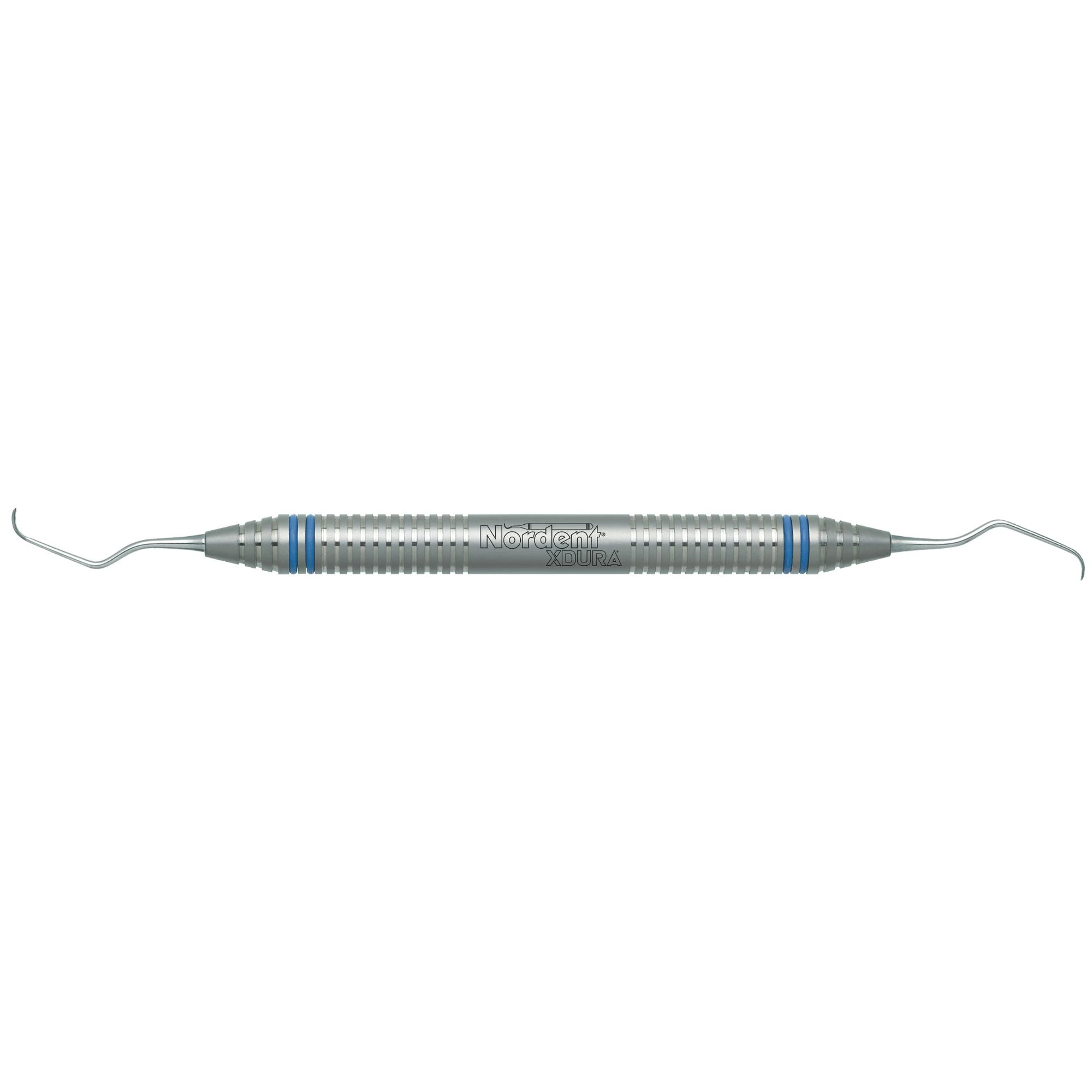 Nordent XDURA Curette DE Gracey Standard, Double End 3-4L, DuraLite ColorRing, Anterior, Stainless Steel, Silver