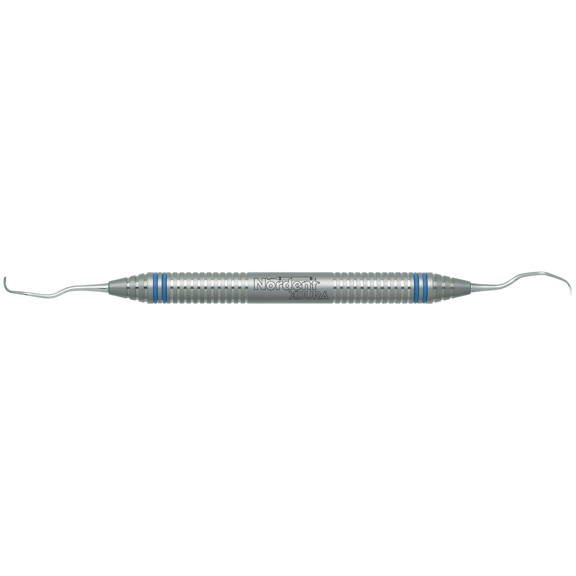 Nordent XDURA Curette DE Gracey Standard, Double End 11/14, DuraLite ColorRing, Posterior, Stainless Steel, Silver