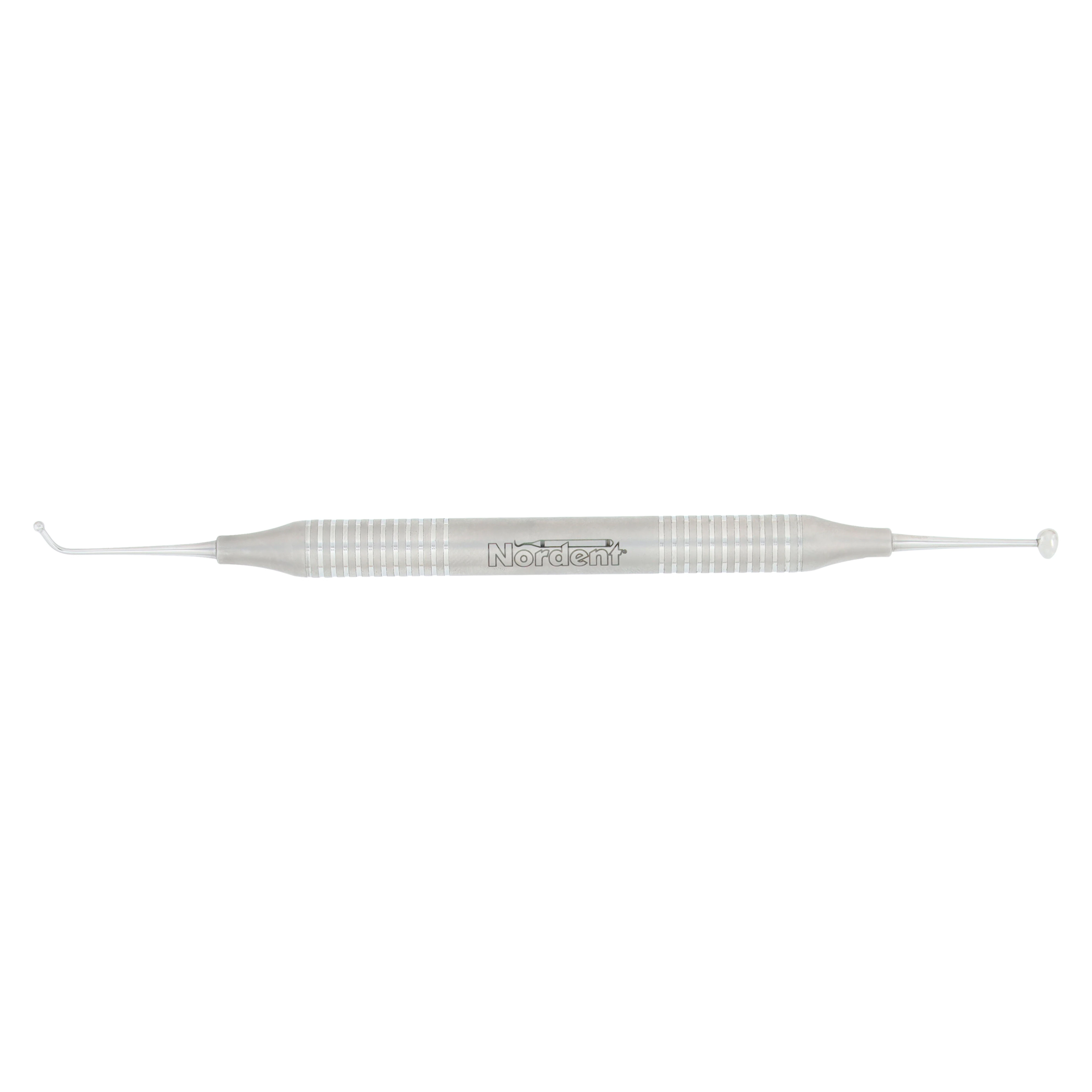 Nordent #26-29 Ball-Football Amalgam Burnisher, Double-Ended, 1.9mm/3.6mm, DuraLite Round Handle