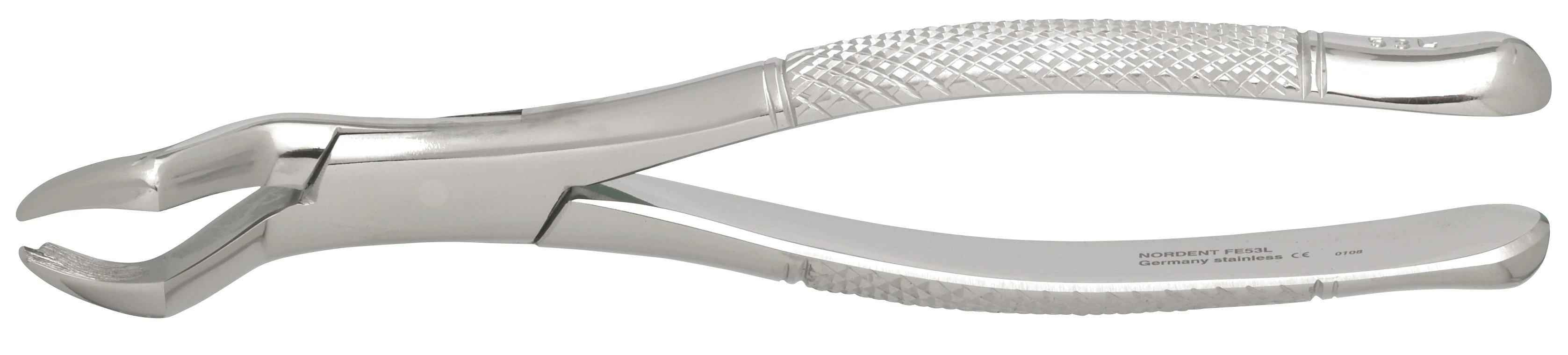Nordent Extraction Forceps, Upper Left 1st and 2nd Molar, #53L, Stainless Steel, American Pattern