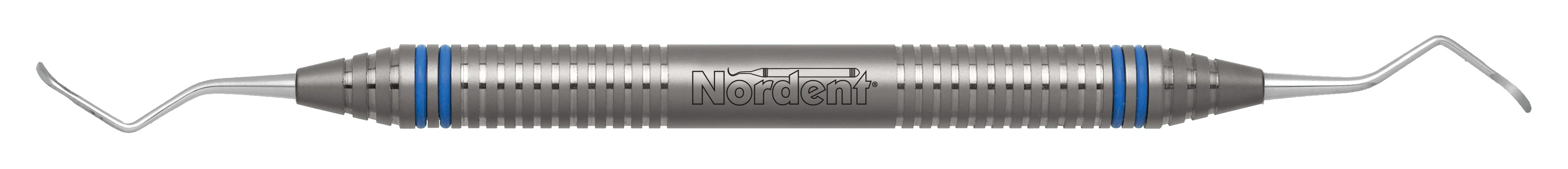 Nordent Universal Curette #4R/4L Columbia, Double-End, DuraLite® ColorRings™ Handle, Stainless Steel, 1 Each