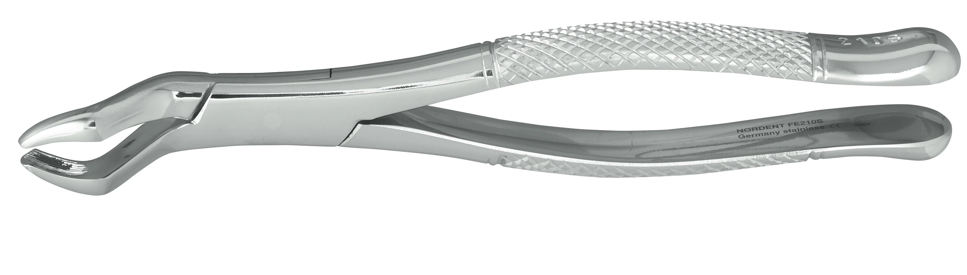 Nordent Extraction Forceps, Upper Universal Third Molar, #210S, Stainless Steel, Serrated, Each