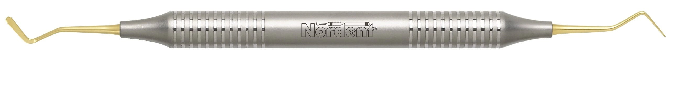 Nordent Composite Placement Instrument DE #1T Double Paddle, Titanium-Nitride Coated, DuraLite Round Handle, 0/90 Degrees, REPFI1T