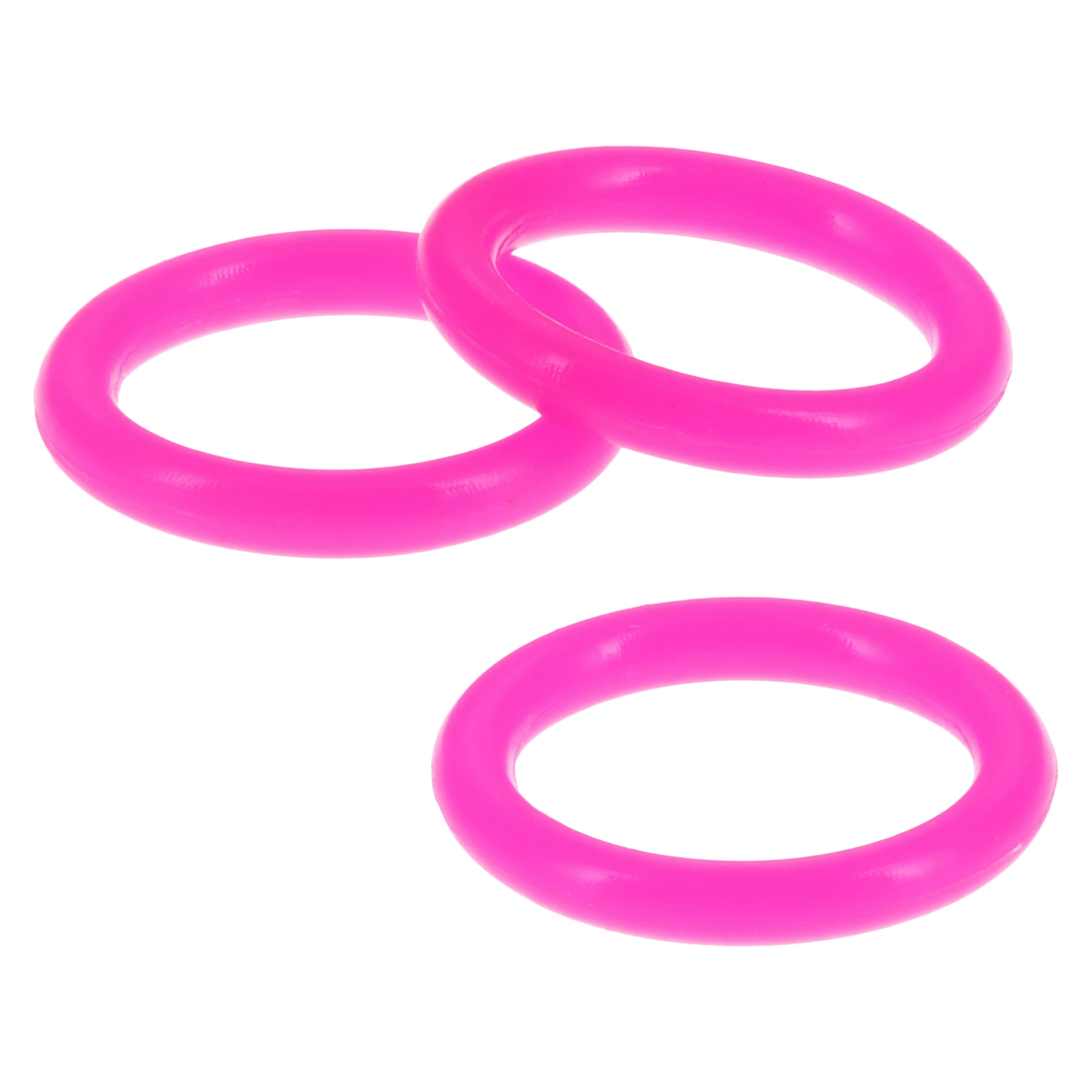 Nordent DuraLite ColorRings, Fuscia, 3/8 in, Silicone Coated, 48/Bag, RING-FS