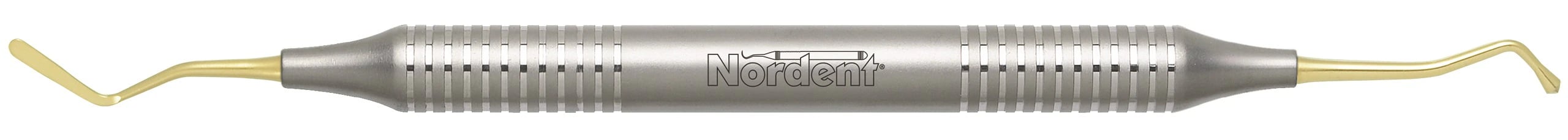 Nordent #23T Composite Placement Instrument, Double-Ended Paddle/Acorn, Titanium Nitride Coated, DuraLite Round Handle, REPFI23T