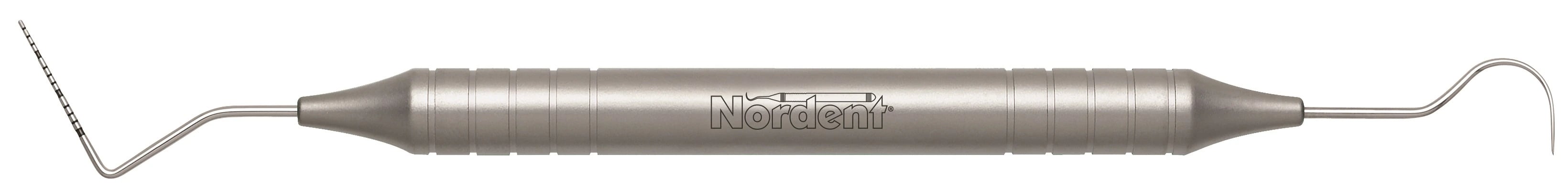 Nordent Expro N15-23 Double-Ended Explorer/Probe, UNC 1-15mm Color-Coded, #23 Shepherd's Hook, DuraLite Round Handle, 1 Each