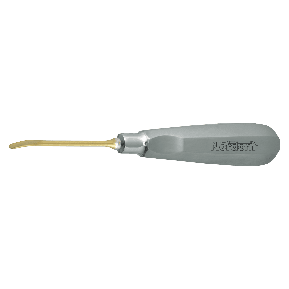 Nordent Luxating Elevator #5CT, 5mm Curved, Titanium Nitride Coated, Single End, Stainless Steel Handle