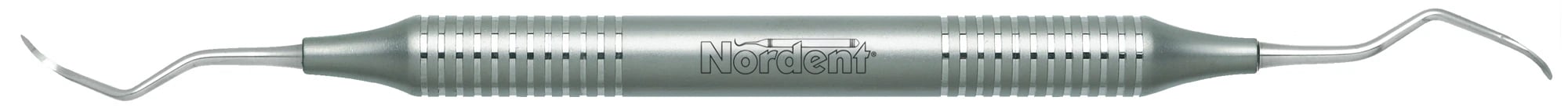Nordent #204 Double-End Posterior Sickle Scaler, Indiana University-Fort Wayne, DuraLite Round Handle, Stainless Steel, Each
