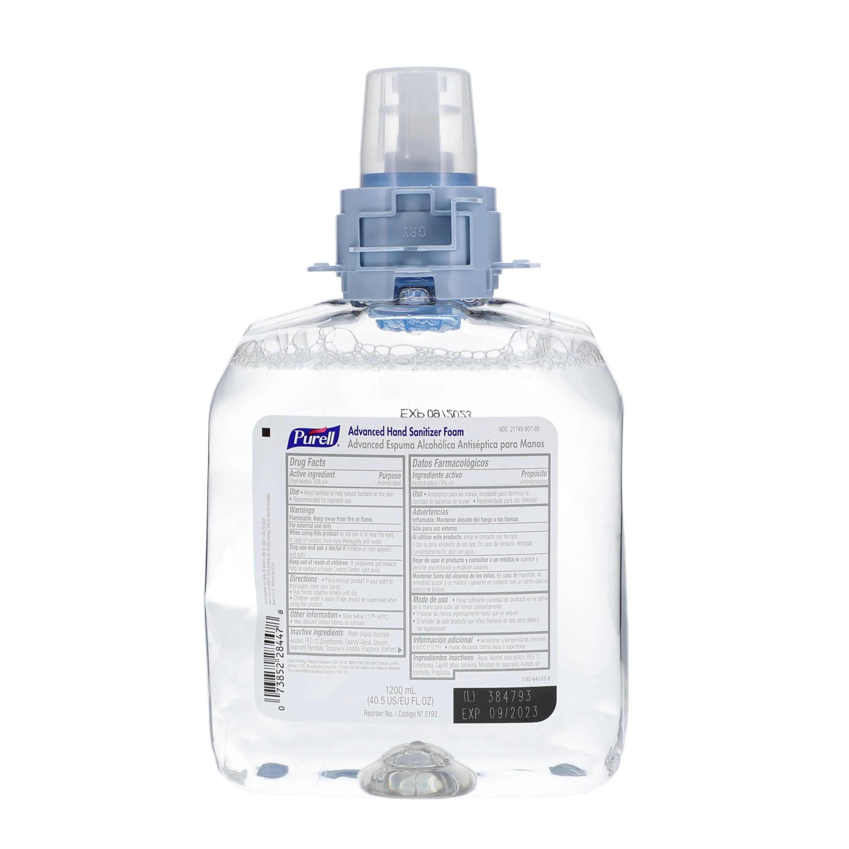 Purell Advanced Foam Instant Hand Sanitizer TFX 1200 mL Refill, 70% Ethyl Alcohol, 2/Case, 5392-02