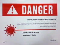 Pioneer Laser Safety Sign 5W, 002-00034