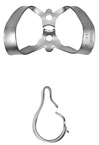 Hu-Friedy Satin Steel Rubber Dam Clamp, #9, Anterior, Winged, 1/Pk, RDCM9