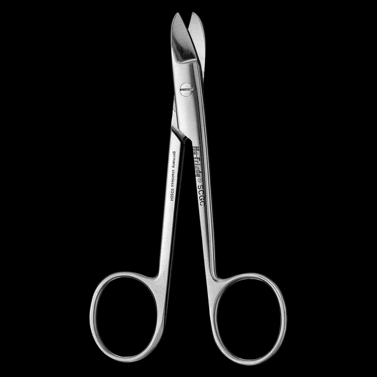 Hu-Friedy Crown and Gold Scissors, Curved, 4-3/4" (12 cm), Stainless Steel, SCGC