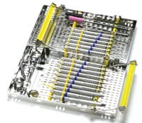 Hu-Friedy IMS Cassette 2 Tier, 14-Instrument, Stainless Steel, Yellow, 4.5 in x 8 in x 1.5 in, Autoclavable