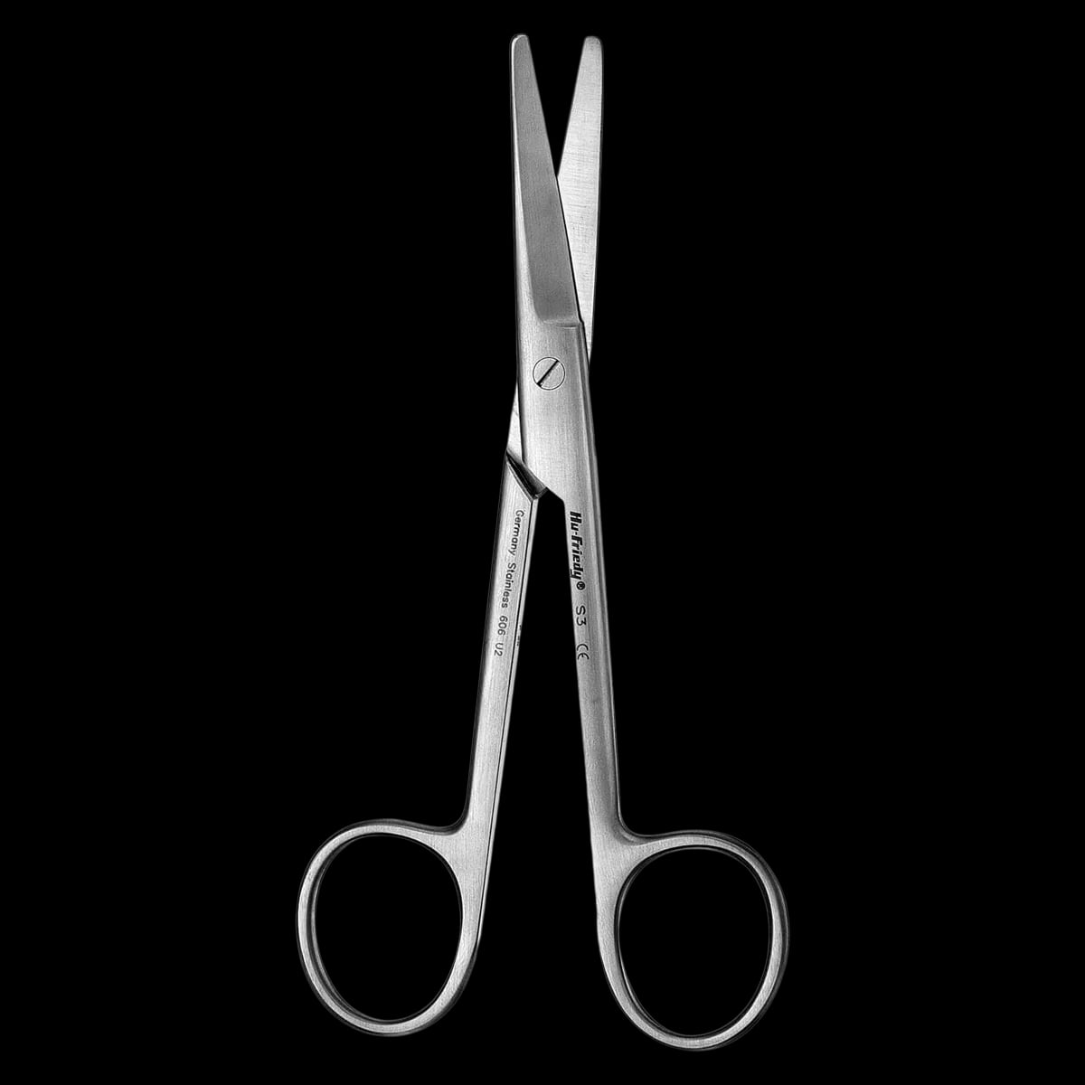 Hu-Friedy #3 Mayo Curved Blunt Suture Scissors, 5 3/4" (14.5cm), Stainless Steel, Each
