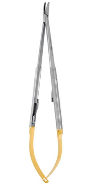 Hu-Friedy Castroviejo Round Handle Curved Needle Holder, Perma Sharp, 7", 585998