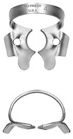 Hu-Friedy Satin Steel Rubber Dam Clamp #W4, Wingless, Small Upper Molars, 1 Each