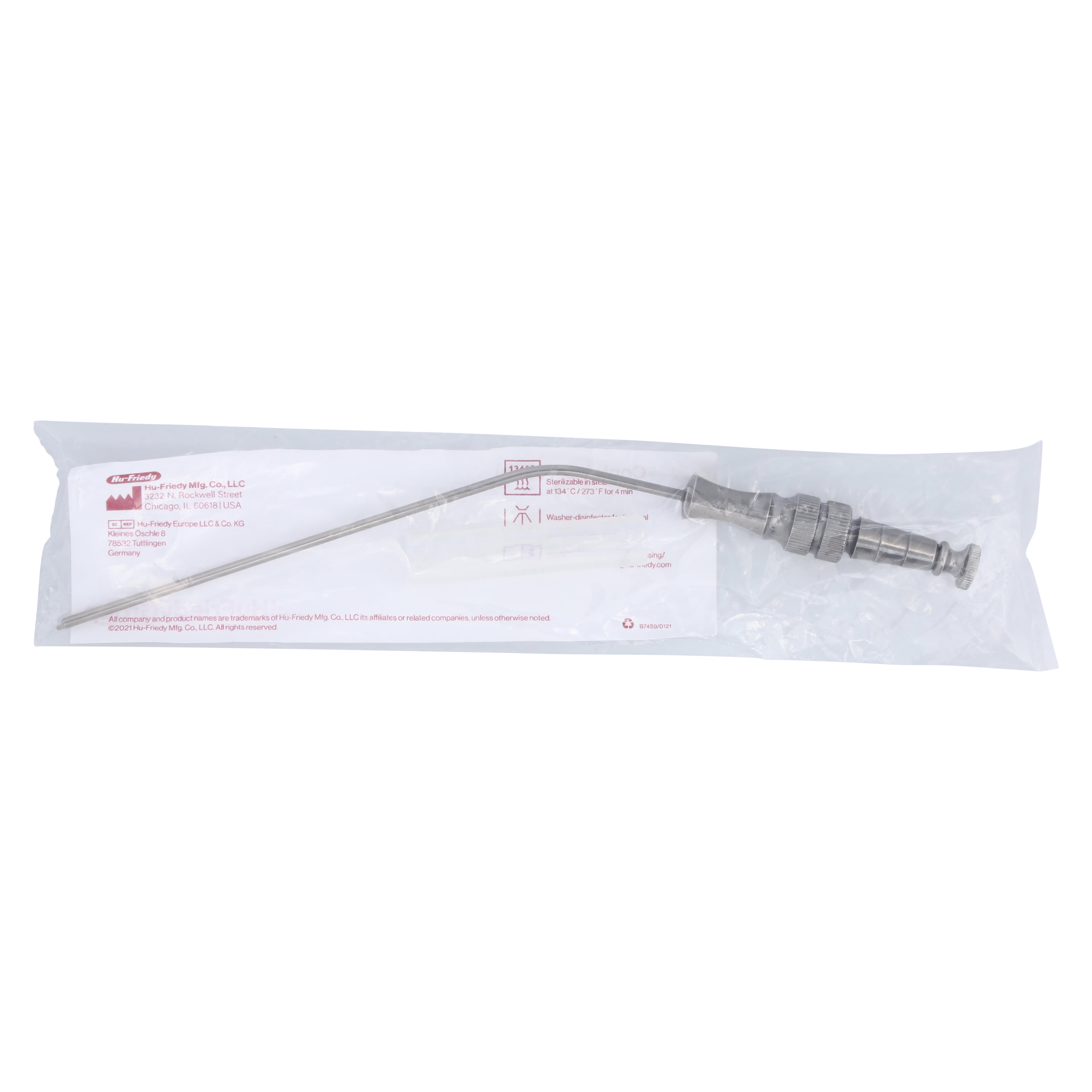 Hu-Friedy #8 Frazier Aspirator, 2.0mm, Surgical Suction Tip with Removable Wire Stylette, 1/Pkg