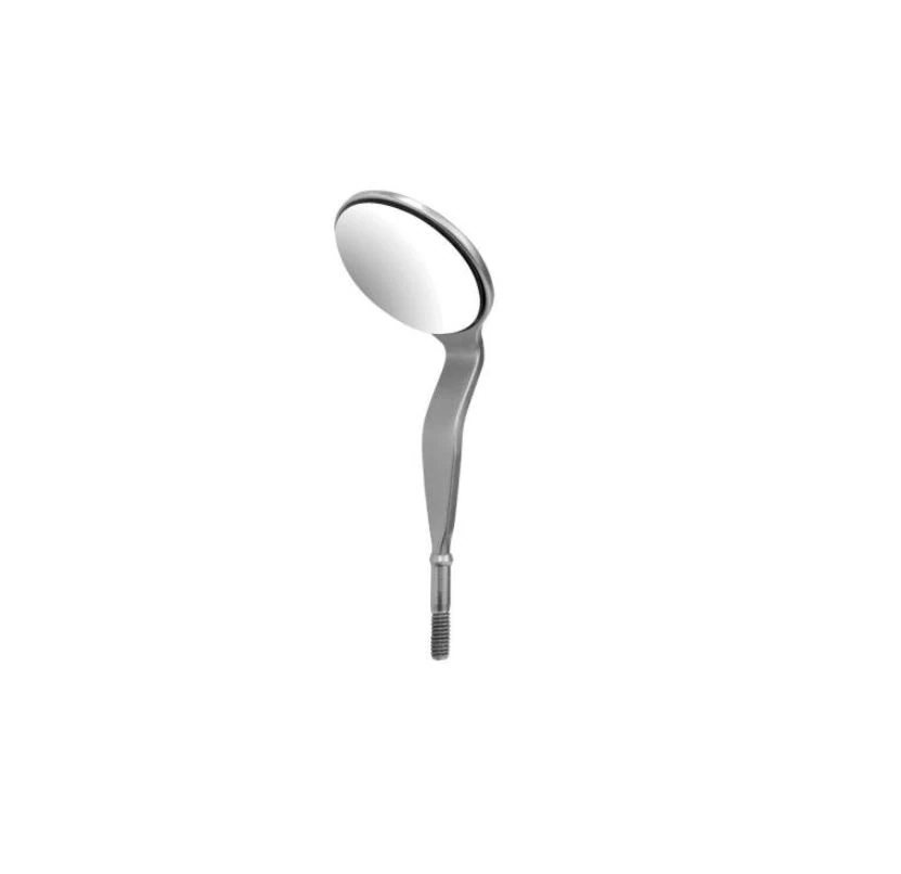 Hu-Friedy Double-Sided Front Surface Mirror Head, Size 5, Cone Socket, Rhodium, 24 mm, 6/Package